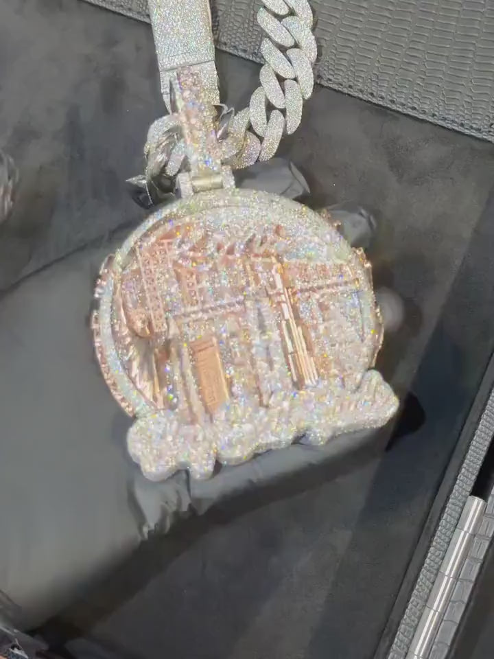 Cust Iced Out Hip Hop Pendant | Chunky Moissanite pendant | 925 Silver / 10K Gold | Custom Handmade Moissanite Jewelry