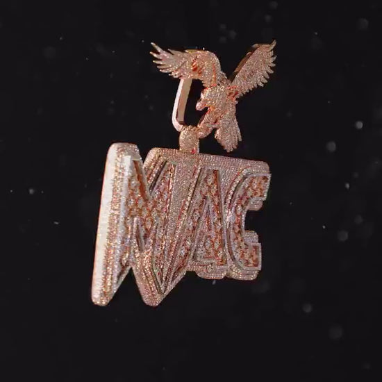 Custom Iced Out Pendant | Raised Princess & Baguette VVS Moissanite | 925 Sterling Silver | Round Diamond Border | Luxury Hip Hop Jewelry