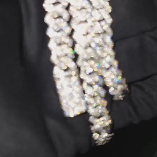 9mm Miami Cuban Link Prong Chain, Men/Women Chain, Iced Cuban Necklace with Money Bags, Available in 925 Sterling Silver/10k Solid Gold