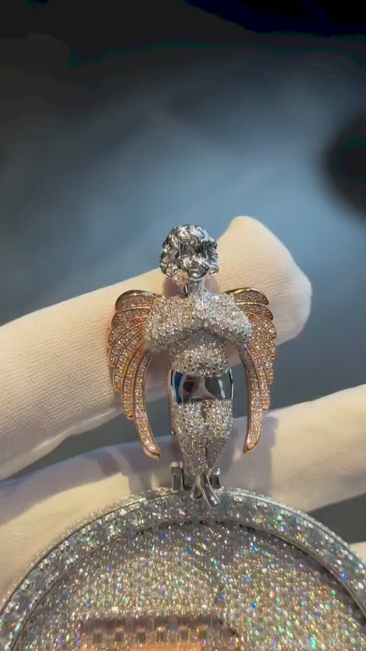 Custom made Iced Out Hip Hop Pendant | Chunky Moissanite pendant | 925 Silver / 10K Gold | Custom Handmade Moissanite Jewelry