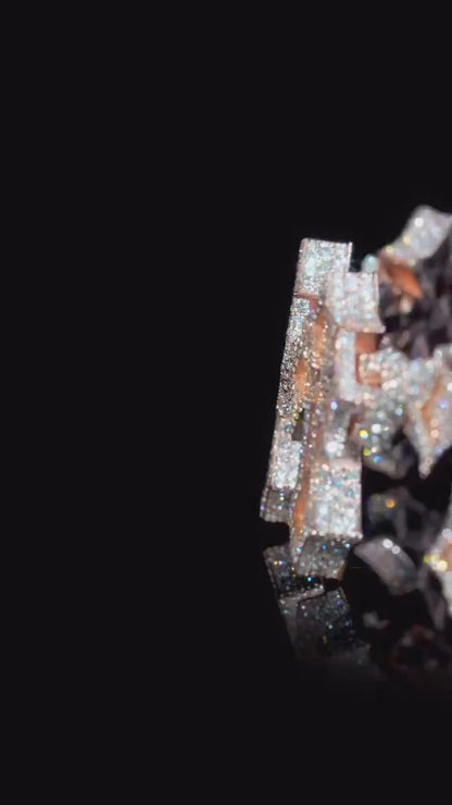 Iced Out Cross Link Bracelet, VVS1 Moissanite Pass Diamond Test, 925 Silver or 10K Gold Hip Hop Jewelry, Luxury Bling for Men & Women