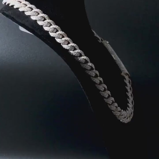 18mm Miami Cuban Link Chain | 2 rows of VVS1 Quality Round-Cut Moissanite | Passes Diamond Tester | Rhodium-Plated 925 Sterling Silver