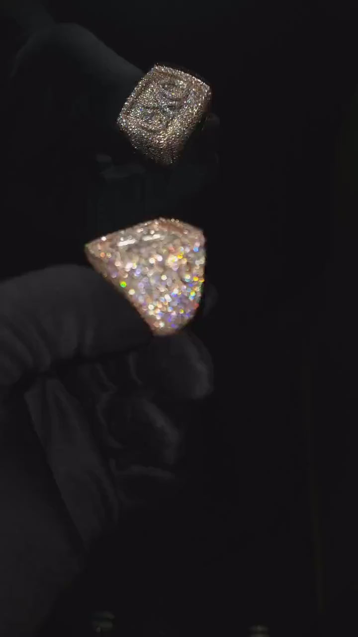Iced Out Rings for Men, VVS Clarity Cubic Zircon / Moissanite Championship Rings, Statement Rings, Custom Ring, Hip Hop Jewelry Gift