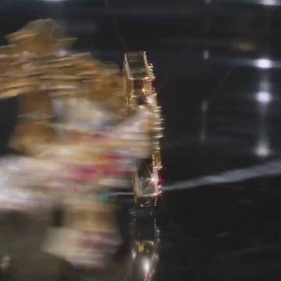 Multicolor Cross Bracelet | 925 Sterling Silver with VVS Moissanite & Colored Gemstones | Iced Out Gold Finish Hip Hop Jewelry