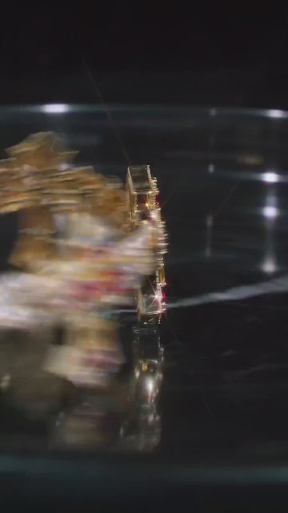 Multicolor Cross Bracelet | 925 Sterling Silver with VVS Moissanite & Colored Gemstones | Iced Out Gold Finish Hip Hop Jewelry