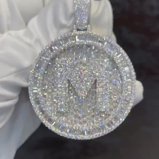 Custom made Iced Out Hip Hop Pendant | Moissanite Baguette pendant | 925 Silver/10K Gold | Pass diamond test | Solid Back | Super Icy Charm