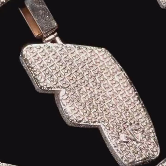 Emerald cut VVS1 Moissanite Layered Letter "F" Pendant, Iced out Chunky Pendant, Custom Letter, 925 Sterling Silver/10k, HipHop Pendant